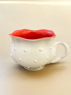 Кружка с шипами Быкова керамика «Цветок алый», 350 мл, керамика