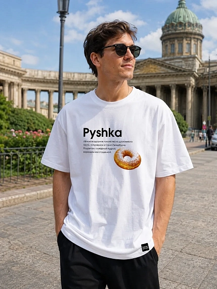 Футболка DARIDARI «Пышка», унисекс, 48, белая, фото 3.