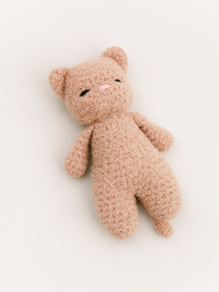 Игрушка ручной работы «Котёнок» плюшевый, тёмно-розовый, фото 2.