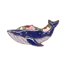 Брошь ручной работы «Кит», Partala ceramics