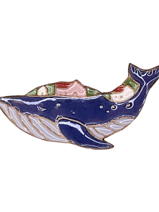 Брошь ручной работы «Кит», Partala ceramics