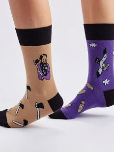 Носки «Так появился Раскольников», р-р 42-46, фиолетово-коричневые