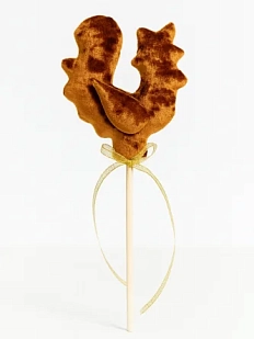 Волшебная палочка БУКА «Петушок», бархатная, коричневая, 25 см