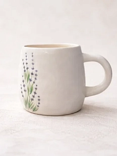 Кружка ручной работы Верба керамика бочонок «Лаванда», керамика, 300 мл