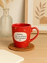 Кружка ручной работы Тата вытворяет/NF ceramics «Помни, что ты очень счастливая», красная, керамика, 400 мл, превью фото 2