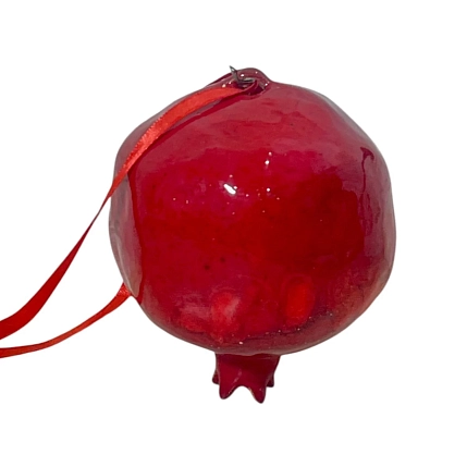 Керамический Гранат Керумбия для интерьера ручной работы, бордовый, 8 см, фото 2.