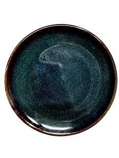 Блюдце круглое ручной работы VELES «Полночь Волшебства», фарфор, 16 см