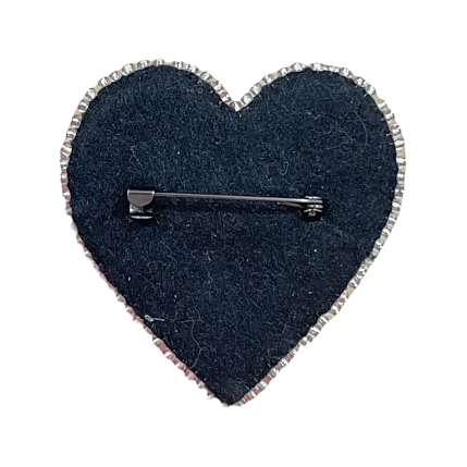 Брошь ручной работы «Heart», розовая, бисер, фото 3.