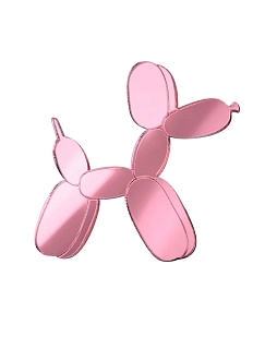 Брошь Monolama «Собака из воздушных шариков», розовое золото, оргстекло