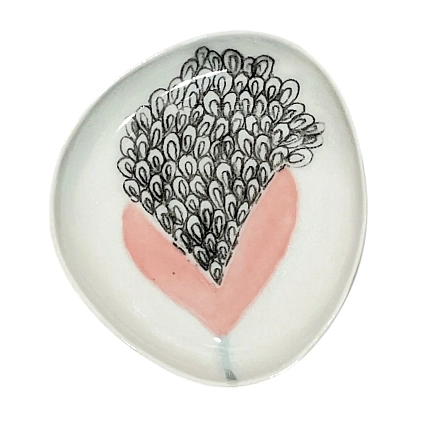 Блюдце ручной работы Катибо Букет, керамика, 14 см, фото 1.