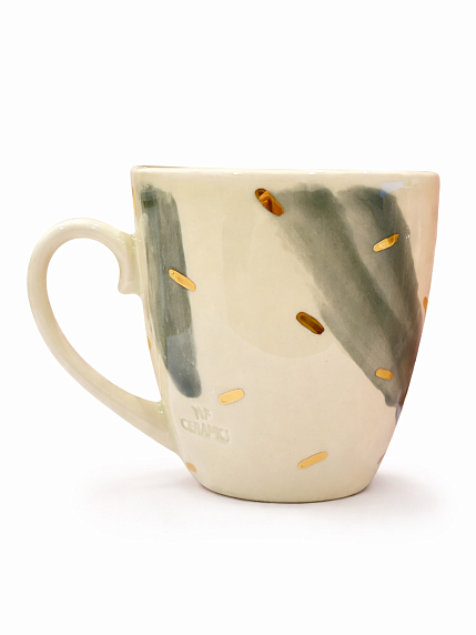 Кружка ручной работы NF ceramics «Сегодня я никого не спасаю», зеленая, керамика, 400 мл, фото 2.
