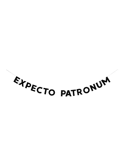 Бумажная гирлянда из букв Tak.sebe.prazdnik «EXPECTO PATRONUM», чёрная, картон, 240 г/м², фото 1.