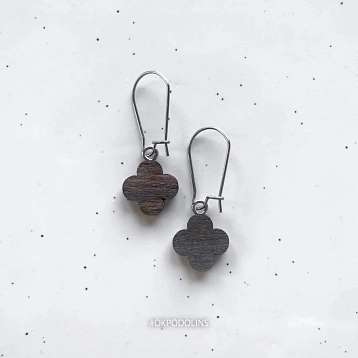 Серьги ОКподолинс «Клевер» из коллекции Clover Classic, дерево, фото 3.