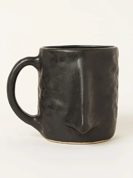 Кружка ручной работы Тата вытворяет/NF ceramics «Нос», чёрная матовая, 400 мл, фото 1.