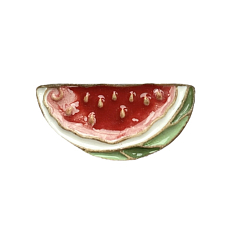 Брошь ручной работы «Арбуз», Partala ceramics