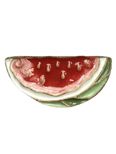 Брошь ручной работы «Арбуз», Partala ceramics