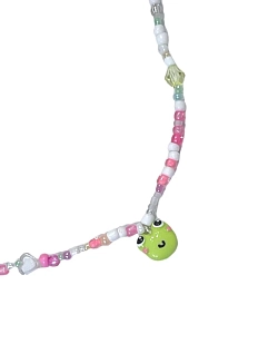 Чокер ручной работы Радость Рядом с подвеской «Лягушонок», полимерная глина, бисер