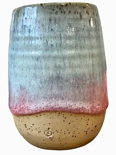 Стакан ручной работы «Лава», розово-голубая, керамика, 450 мл