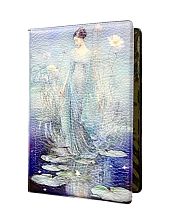 Обложка на паспорт «Девушка в бирюзовом платье», искусственная кожа