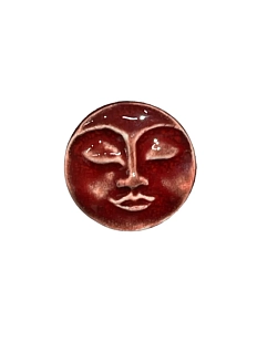 Брошь ручной работы КерамЕлКа «Лицо большое», бордовая, керамика