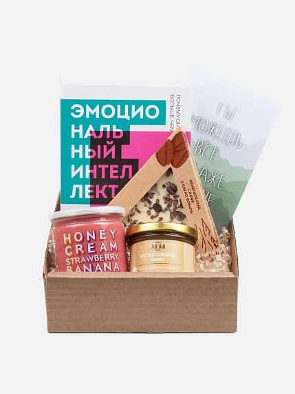 Подарочный набор с книгой «Эмоциональный интеллект» и сладостями, фото 1.
