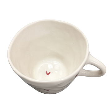 Чашка для чая ручной работы Сердечки, керамика, 250 мл, фото 2.