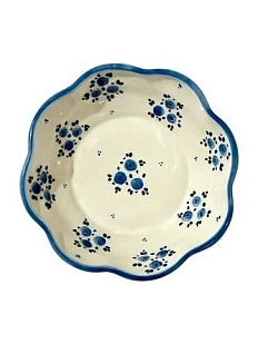 Пиала ручной работы Slowday Ceramics «Голубые розочки», полуфарфор, 14 см