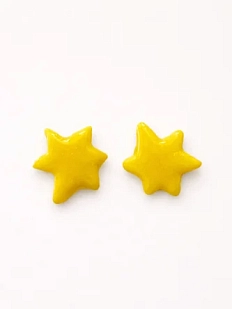 Серёжки-гвоздики Радость Рядом «Звёздочки», жёлтые, полимерная глина