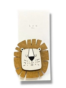 Бирка для подарка ВОЕ «Лев», на прищепке, 5 см