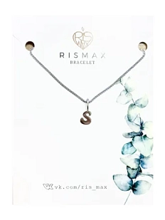 Подвеска ручной работы на цепочке с bubble буквой S, нержавеющая сталь