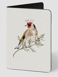 Обложка на паспорт Наталья Филипович «Щегол королевский», мягкий кожзам