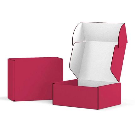 Подарочная коробка, 24 x 21 x 11 см, большая, красная с белым, фото 1.