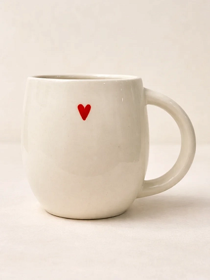 Кружка ручной работы НАДО ЖЕ с подвеской сердечком и росписью «Кот в тильняшке», белая, керамика, 300 мл, фото 4.