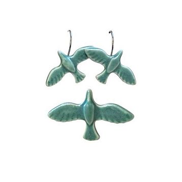 Набор украшений «Зелёные пташки», фото 1.