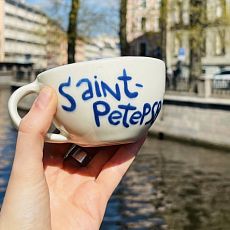 Кружка ручной работы сувенирная «Saint Petersburg», керамика, 180 мл