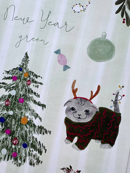 Стикерпак на Новый год «New Year green», А5, фото 2.