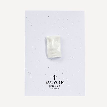 Брошь ручной работы Bulygin «Античный нос», белая, фарфор, фото 3.