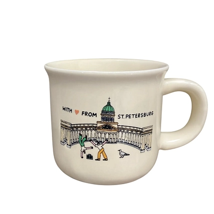 Кружка эмалированная Подписные изделия «Казанский», кремовая, 90 мл, фото 1.