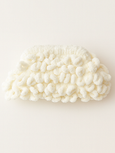 Косметичка вязаная ручной работы, молочная