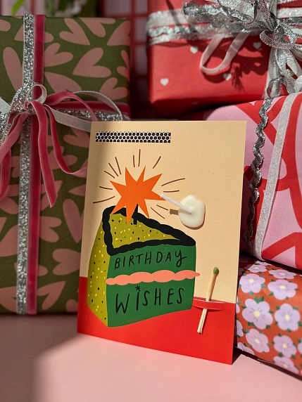 Открытка-свечка «Birthday wishes», Вьюнчик, А6, фото 4.