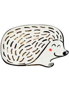 Тарелка ручной работы «Довольный ёж», разноцветная, полуфарфор, 19 см