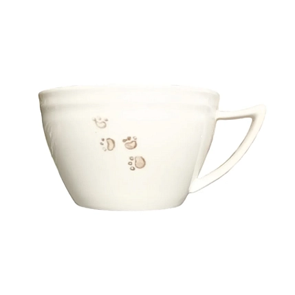 Чашка для чая ручной работы Мадам де Тюль с фигуркой внутри Котик и домик, голубая, фарфор, 250 мл, фото 2.