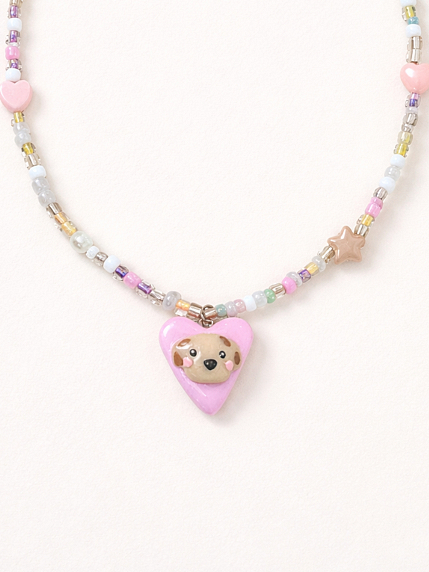 Чокер ручной работы с сердечком «Собачка», полимерная глина, бисер, фото 3.