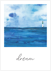 Открытка с голубым маяком «Dream»