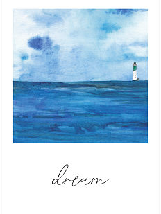 Открытка с голубым маяком «Dream»