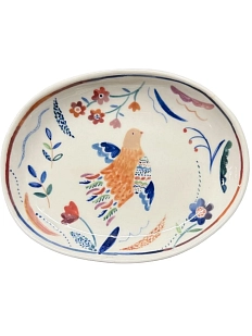 Тарелка ручной работы «Птица», полуфарфор, 15 см