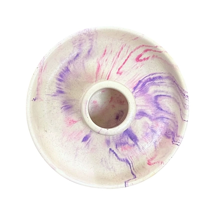 Подсвечник круглый, фиолетово-розовый, фото 2.