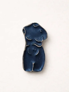 Брошь ручной работы «Венера», черная, Partala ceramics
