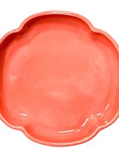 Тарелка ручной работы, коралловая, керамика, 15 см