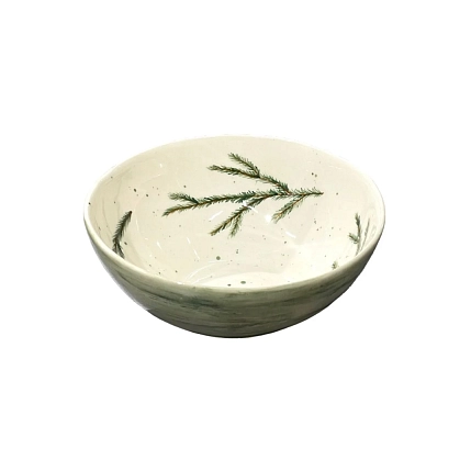 Миска-боул ручной работы Верба керамика «Еловые ветки», керамика, 16 см, фото 1.